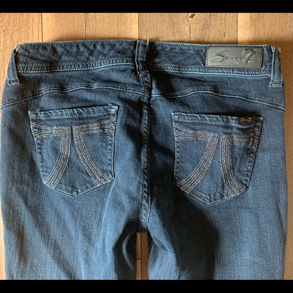 Seven7  Dark Wash Slim Boot Cut Jeans Sz 10 - Picture 6 of 10